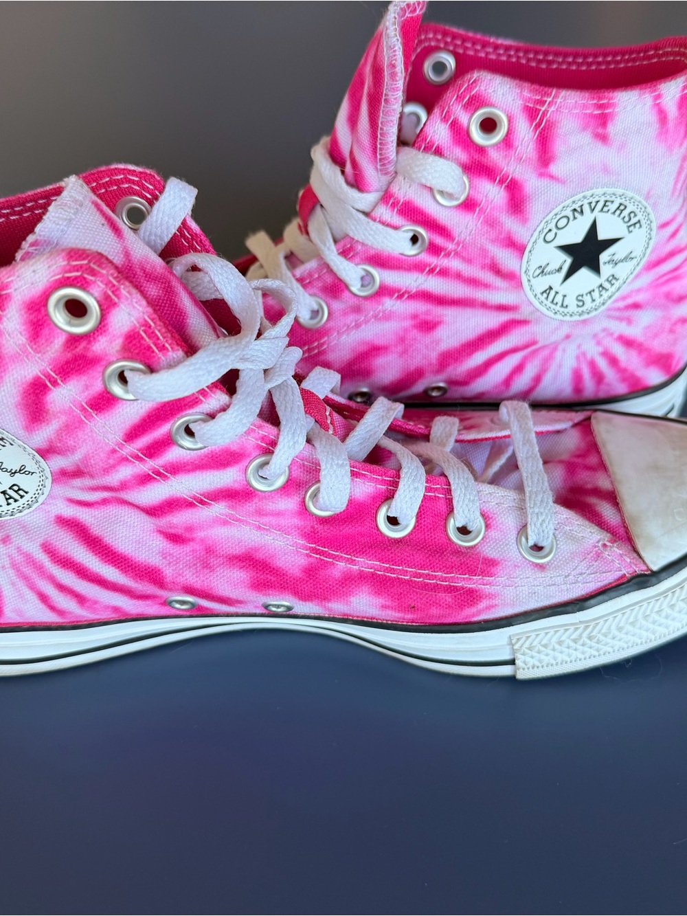 Converse Pink Tie-Dye High Top Sneakers - Womens 9.5